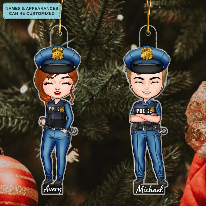 Police Ornament - Personalized Custom Mica Ornament - Christmas Gift For Police, Family Members CLA0DM005