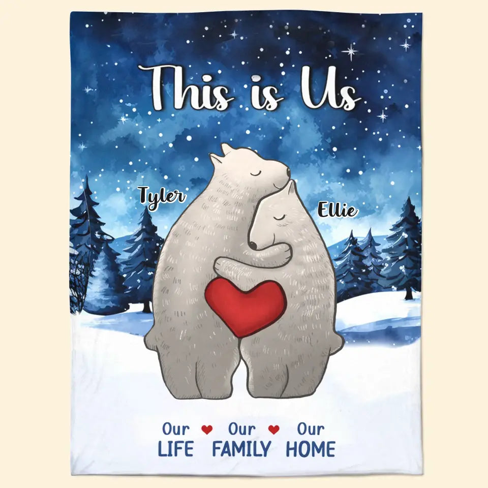 Our Life Our Family Our Home- Personalized Custom Blanket - Christmas Gift For Family, Family Members