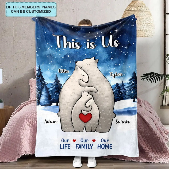 Our Life Our Family Our Home- Personalized Custom Blanket - Christmas Gift For Family, Family Members
