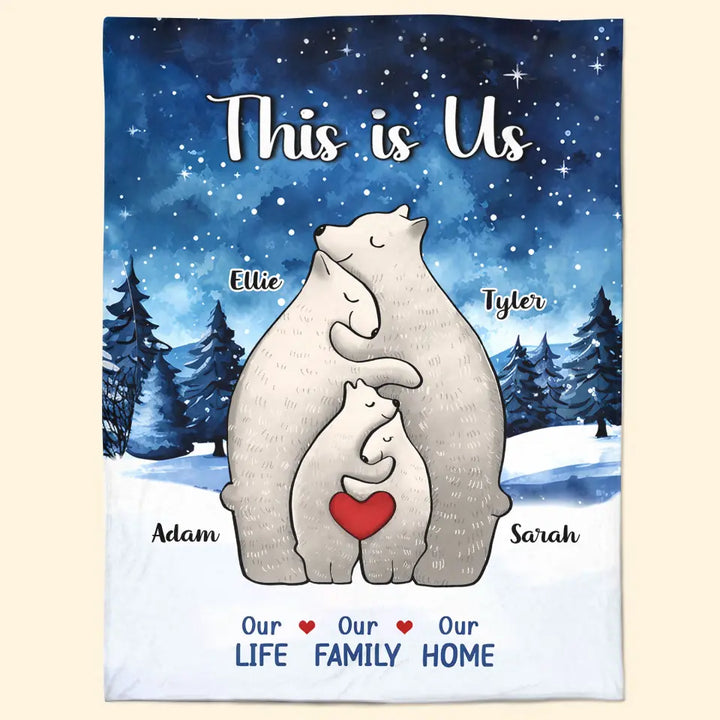 Our Life Our Family Our Home- Personalized Custom Blanket - Christmas Gift For Family, Family Members