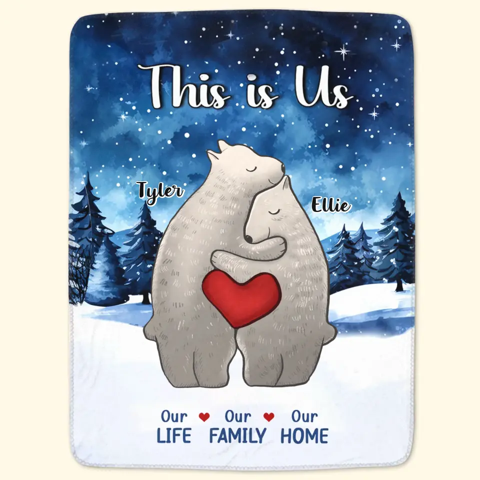 Our Life Our Family Our Home- Personalized Custom Blanket - Christmas Gift For Family, Family Members