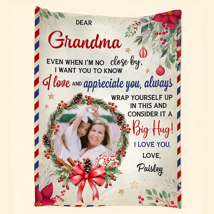 Dear Grandma - Personalized Custom Blanket - Mother's Day, Christmas Gift For Grandma, Mom, Family Members