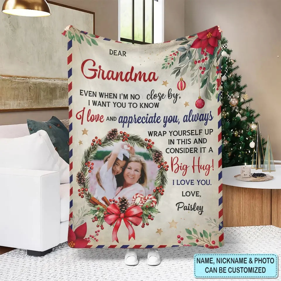 Dear Grandma - Personalized Custom Blanket - Mother's Day, Christmas Gift For Grandma, Mom, Family Members