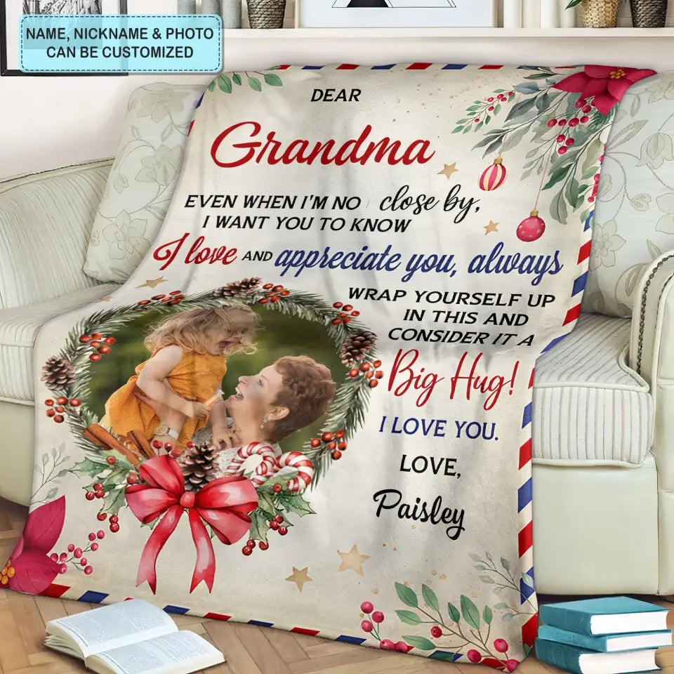 Dear Grandma - Personalized Custom Blanket - Mother's Day, Christmas Gift For Grandma, Mom, Family Members