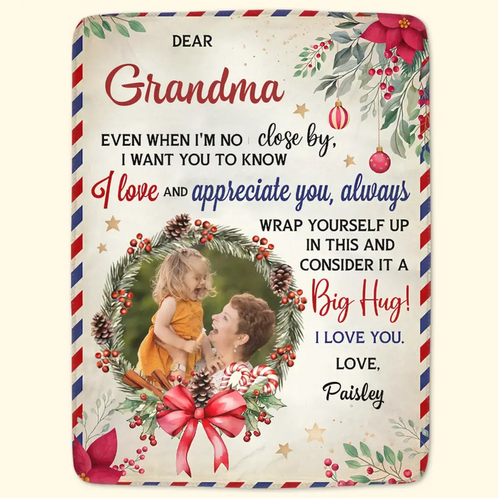 Dear Grandma - Personalized Custom Blanket - Mother's Day, Christmas Gift For Grandma, Mom, Family Members