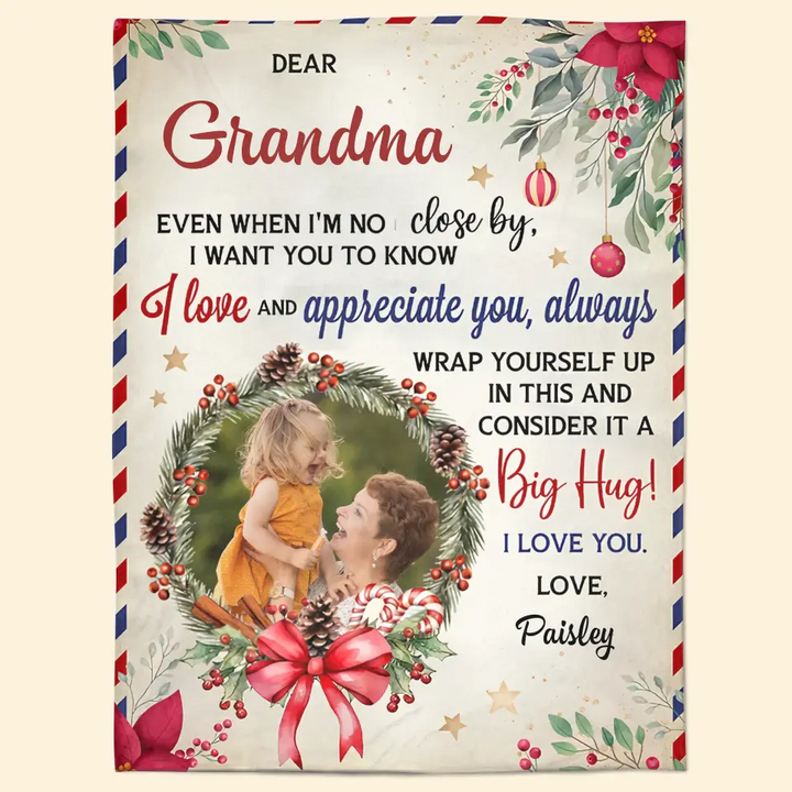 Dear Grandma - Personalized Custom Blanket - Mother's Day, Christmas Gift For Grandma, Mom, Family Members