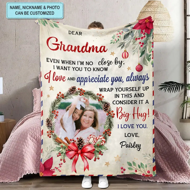Dear Grandma - Personalized Custom Blanket - Mother's Day, Christmas Gift For Grandma, Mom, Family Members
