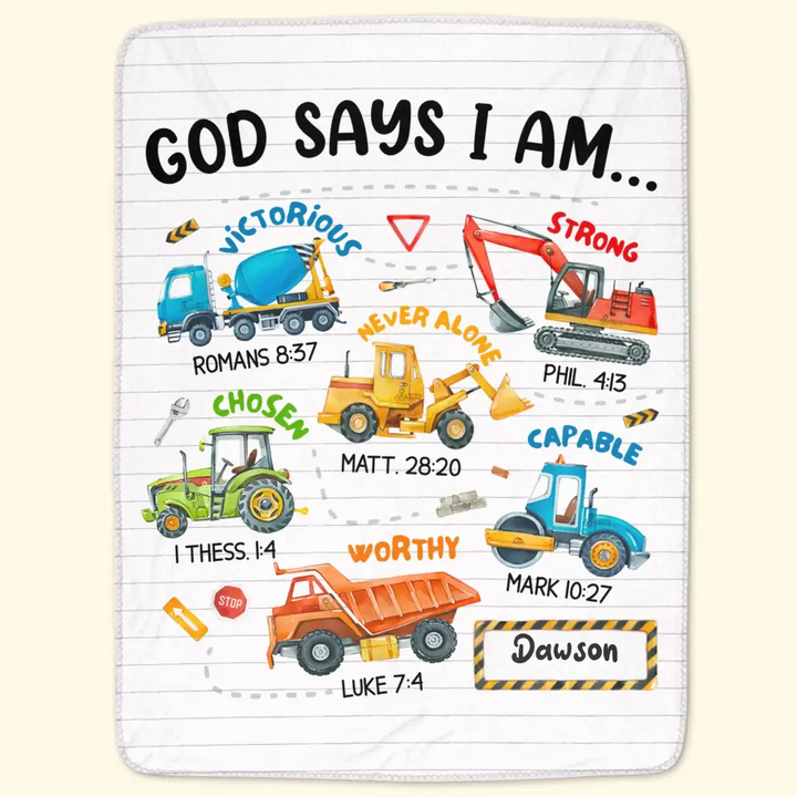God Says I Am - Personalized Custom Blanket - Christmas Gift For Kids, Family, Family Members