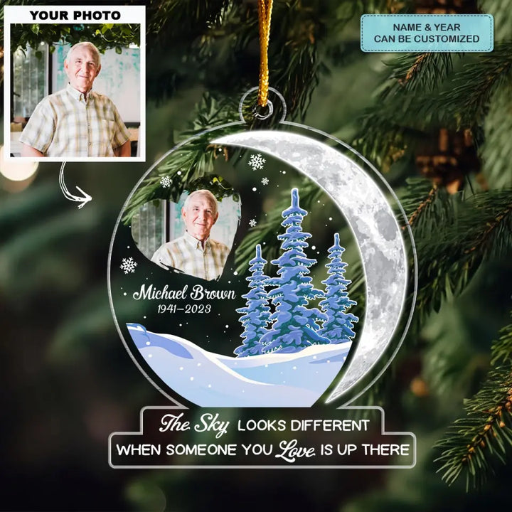 Someone You Love Is Up There - Personalized Custom Mica Ornament - Memorial, Christmas Gift For Family, Family Members