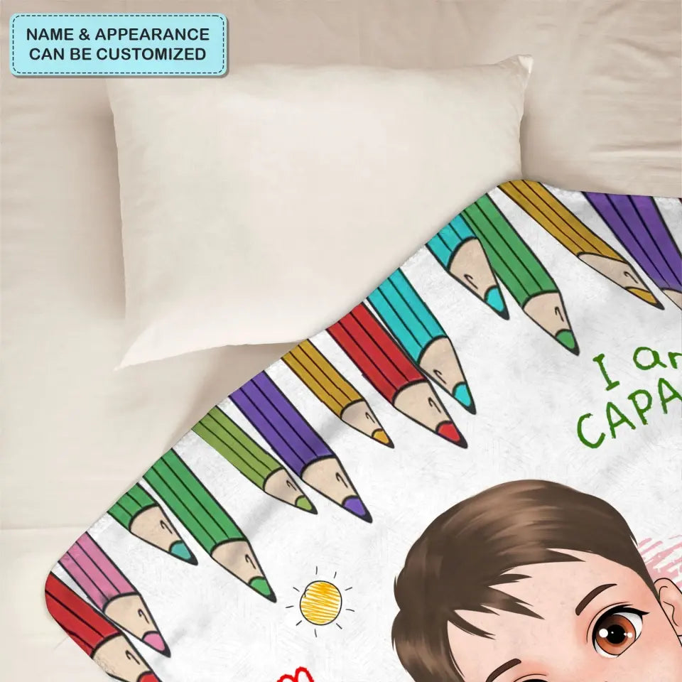 I Am Kind - Personalized Custom Blanket - Christmas Gift For Kids, Family Members