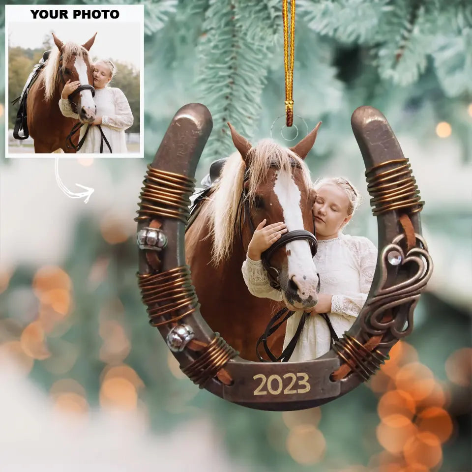 I Love My Horse - Personalized Custom Photo Mica Ornament - Christmas Gift For Horse Lover, Family Members AGCDM034