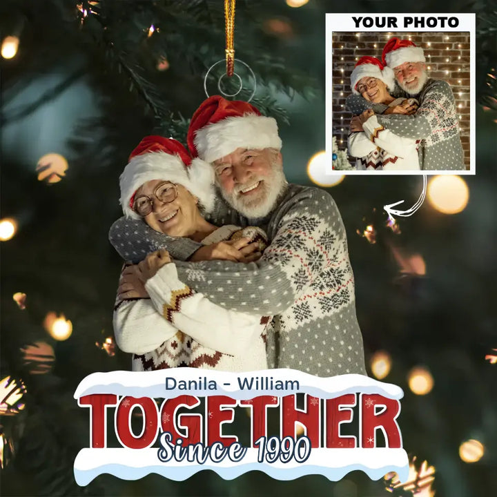 Together Since - Personalized Custom Photo Mica Ornament - Christmas Gift For Couple, Wife, Husband AGCHT003