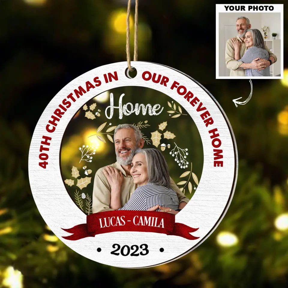 Christmas In My Forever Home - Personalized Custom 2-Layer Mix Ornament - Anniversary, Christmas Gift For Family Members AGCVP005