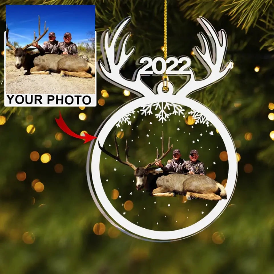 Personalized Photo Mica Ornament - Gift For Hunting Lover - Love Being A Hunter ARND0014 AGCPD014