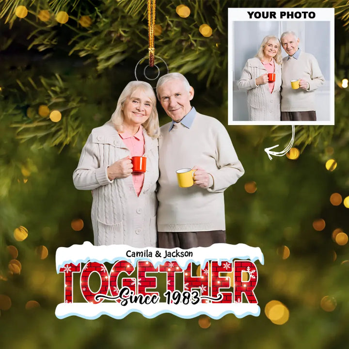 Together Since - Personalized Custom Photo Mica Ornament - Christmas Gift For Couple, Wife, Husband AGCDM048