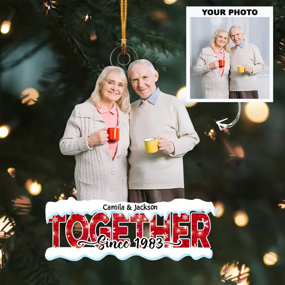Together Since - Personalized Custom Photo Mica Ornament - Christmas Gift For Couple, Wife, Husband AGCDM048