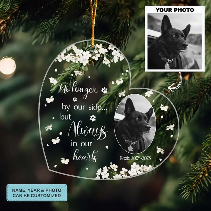 Always In Our Hearts - Personalized Custom Photo Mica Ornament - Memorial, Christmas Gift For Pet Lovers, Pet Owners