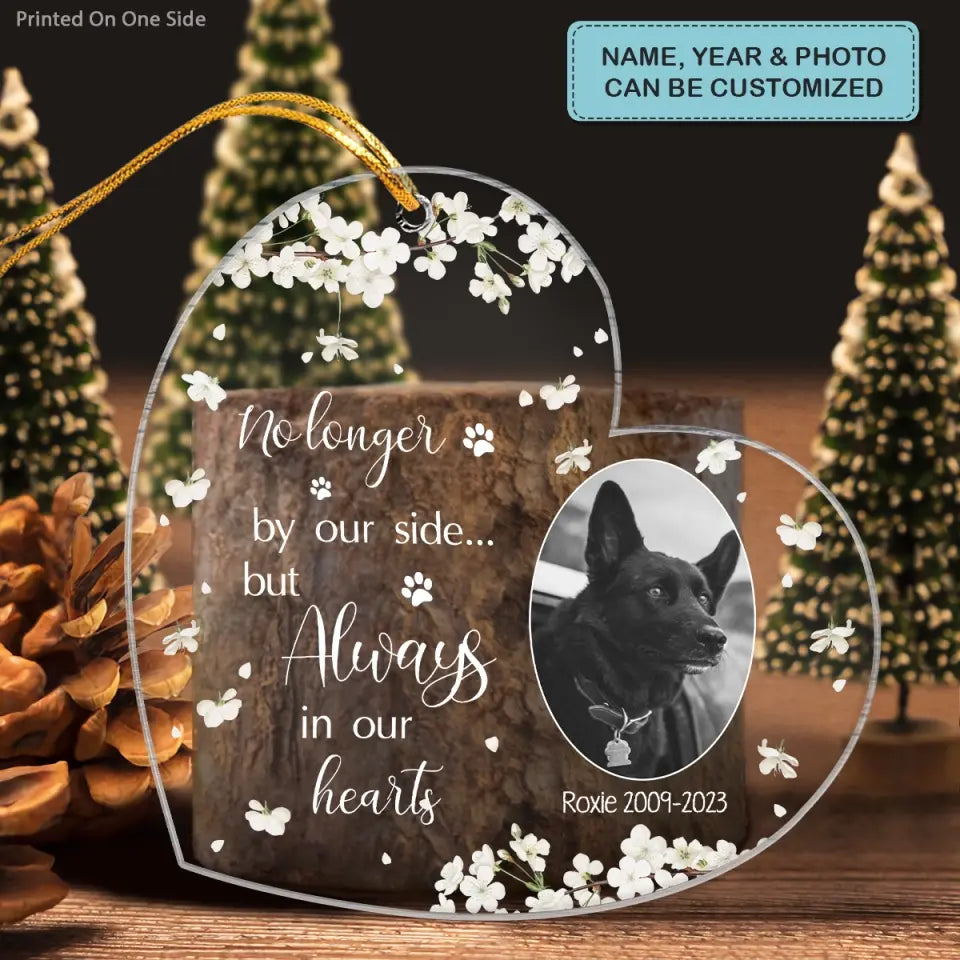 Always In Our Hearts - Personalized Custom Photo Mica Ornament - Memorial, Christmas Gift For Pet Lovers, Pet Owners