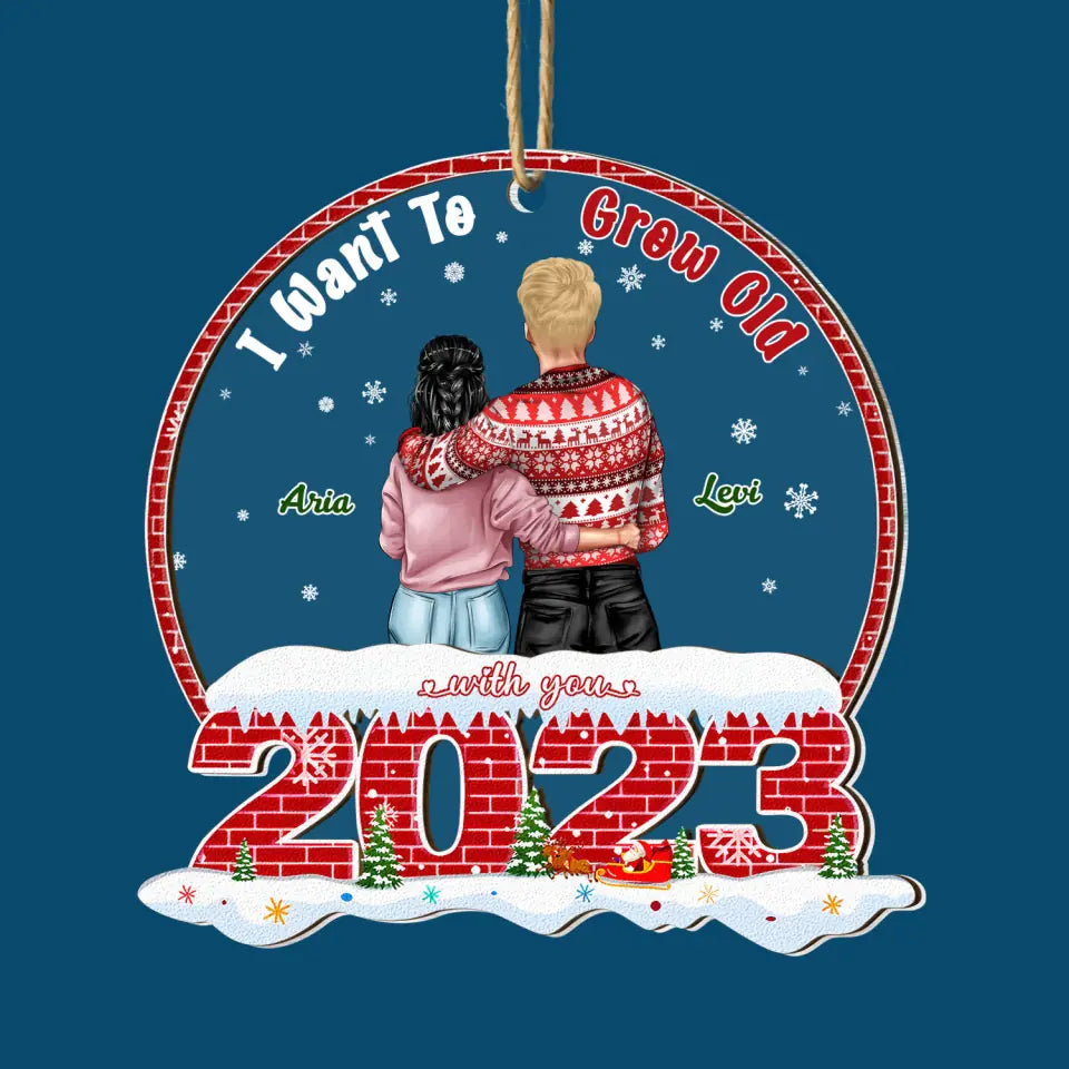 I Want To Grow Old With You - Personalized Custom 2-Layer Mix Ornament - Christmas Gift For Couple, Wife, Husband