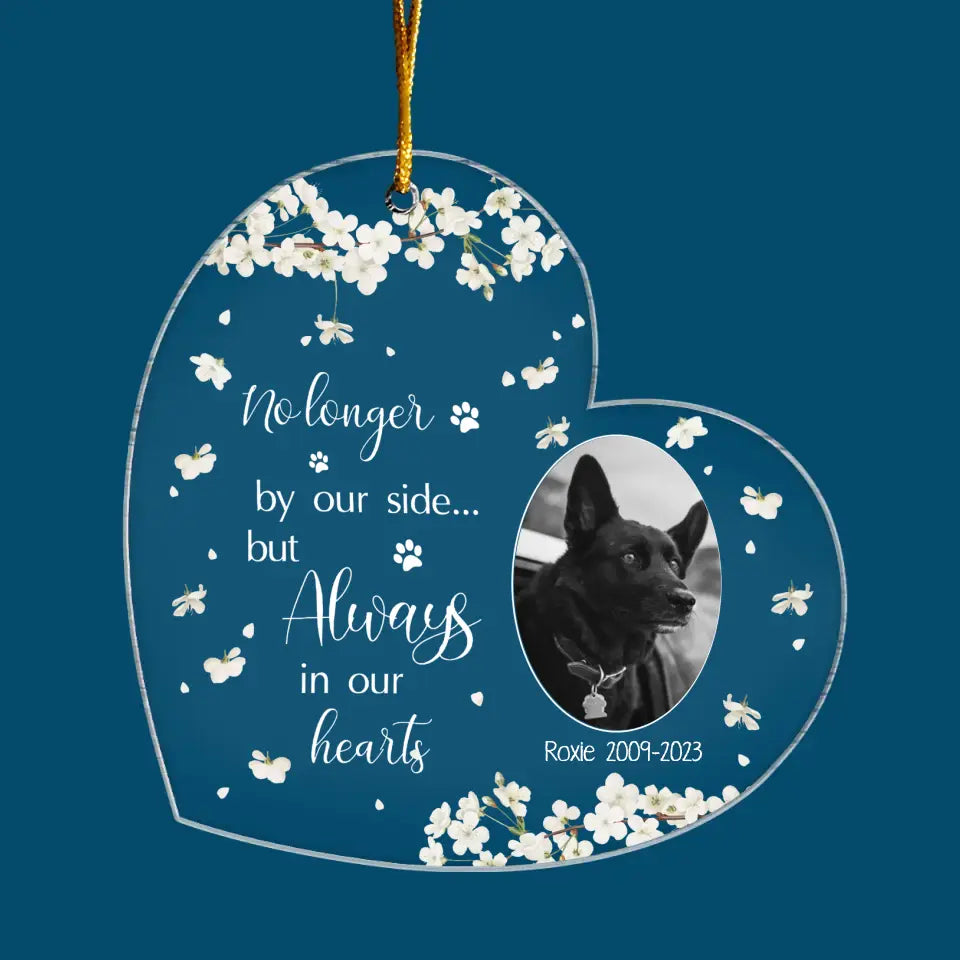 Always In Our Hearts - Personalized Custom Photo Mica Ornament - Memorial, Christmas Gift For Pet Lovers, Pet Owners
