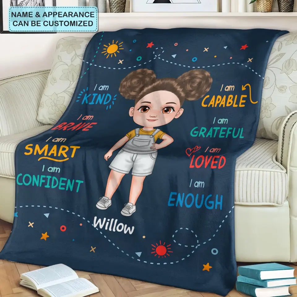 I Am Kind - Personalized Custom Blanket - Christmas Gift For Kid, Family Members