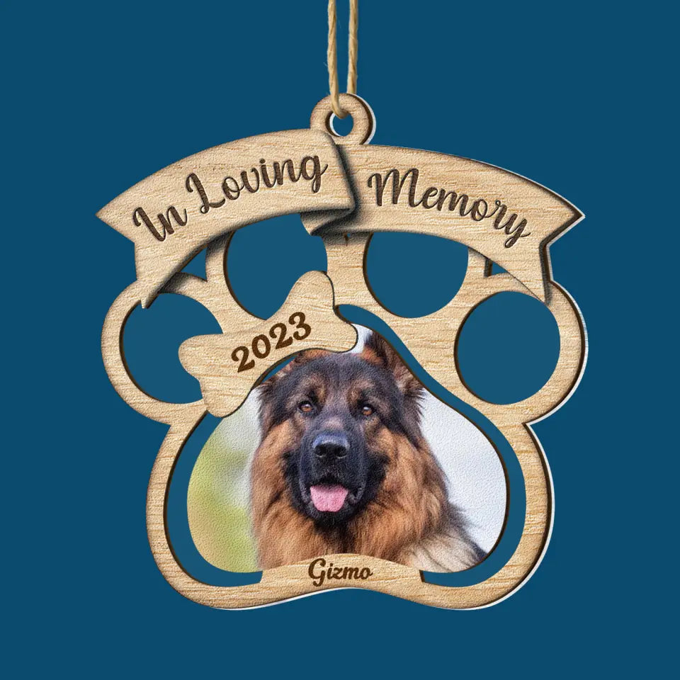 In Loving Memory - Personalized Custom 2-Layer Mix Ornament - Memorial Gift For Dog Mom, Dog Dad, Pet Lovers