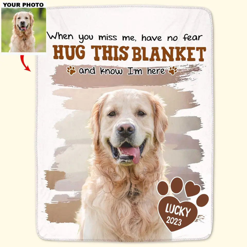When You Miss Me - Personalized Custom Blanket - Christmas, Memorial Gift For Dog Mom, Dog Dad, Cat Mom, Cat Dad AGCDM051