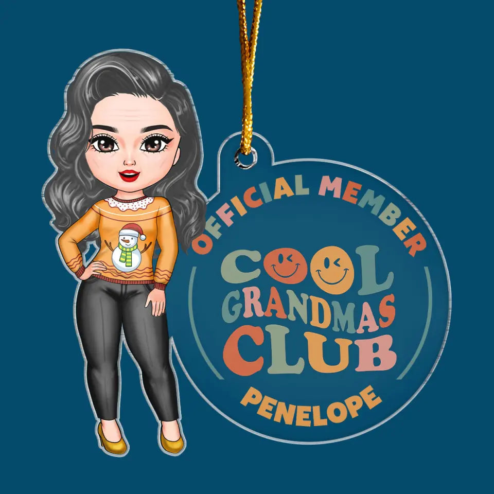 Cool Grandmas Club - Personalized Custom Mica Ornament - Christmas Gift For Family Members, Mom, Grandma CLA0VP006