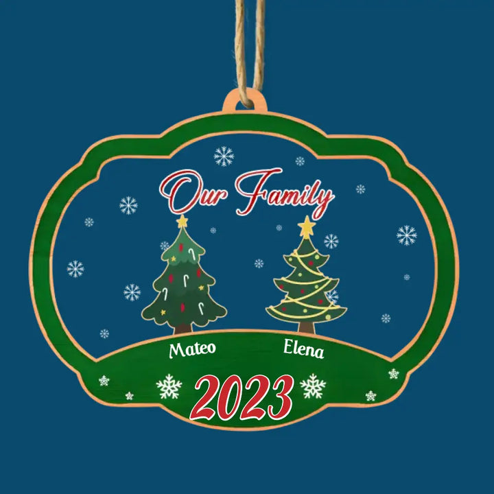 Our Family Christmas Tree - Personalized Custom Layer Mix Ornament - Christmas Gift For Family, Family Members