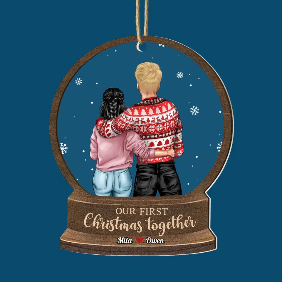 Our First Christmas Together - Personalized Custom 2-Layer Mix Ornament - Christmas Gift For Couple, Wife, Husband, Family Members
