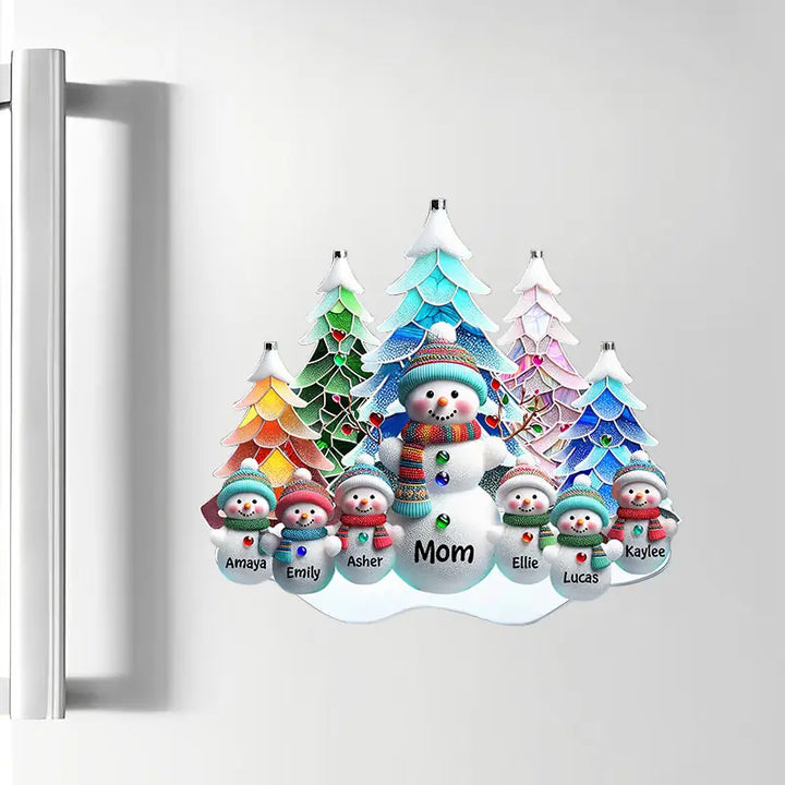 Nana Snowman With Baby Kids - Personalized Custom Decal - Mother's Day, Christmas Gift For Grandma, Mom, Family Members