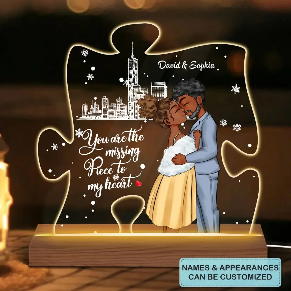 You Are The Missing Piece - Personalized Custom 3D Led Light - Christmas Gift For Couple, Husband, Wife, Family Members