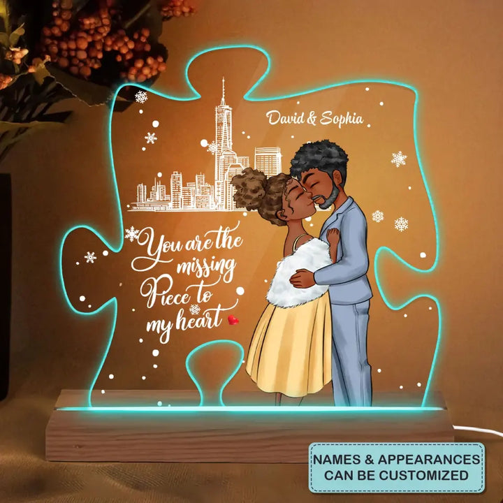 You Are The Missing Piece - Personalized Custom 3D Led Light - Christmas Gift For Couple, Husband, Wife, Family Members