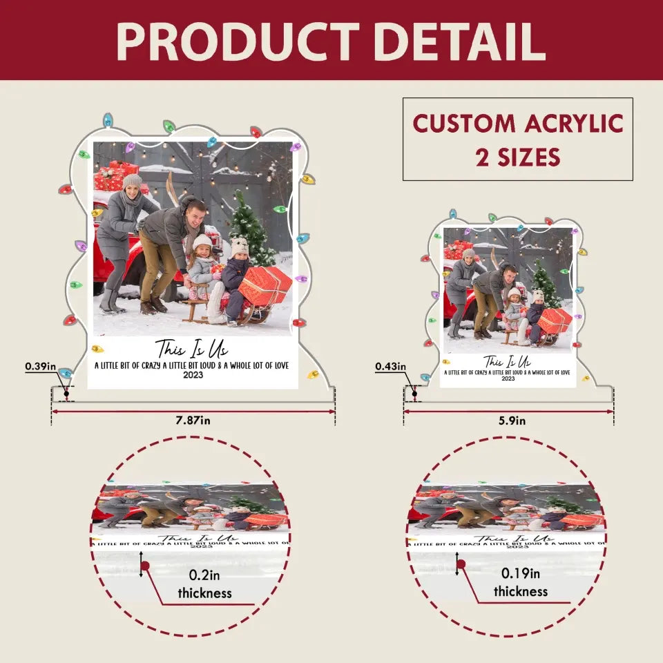 This Is Us Custom Photo - Personalized Custom 3D LED Light - Christmas Gift For Family, Family Members