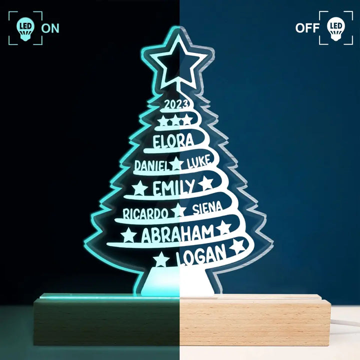 Family Tree Name - Personalized Custom 3D LED Light - Christmas Gift For Family, Family Members