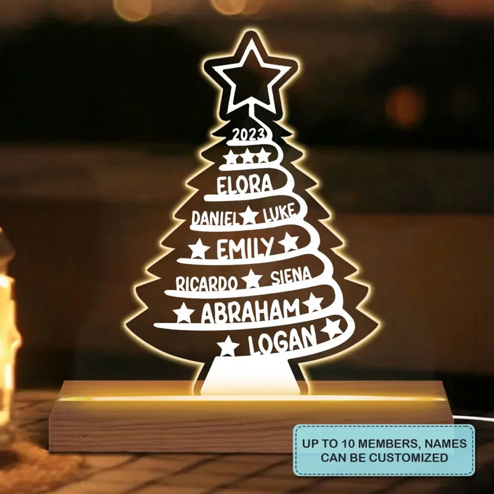 Family Tree Name - Personalized Custom 3D LED Light - Christmas Gift For Family, Family Members