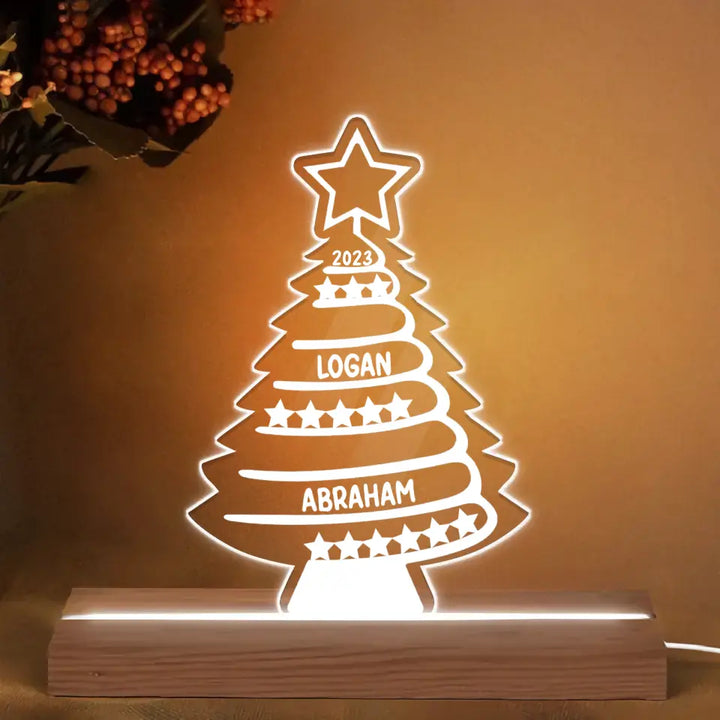 Family Tree Name - Personalized Custom 3D LED Light - Christmas Gift For Family, Family Members