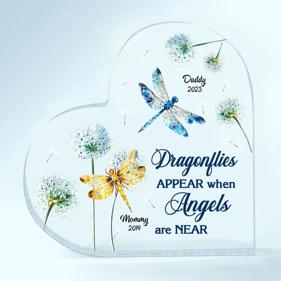 Dragonflies Appear When Angles Are Near - Personalized Custom Acrylic Plaque - Christmas, Memorial Gift For Family Members