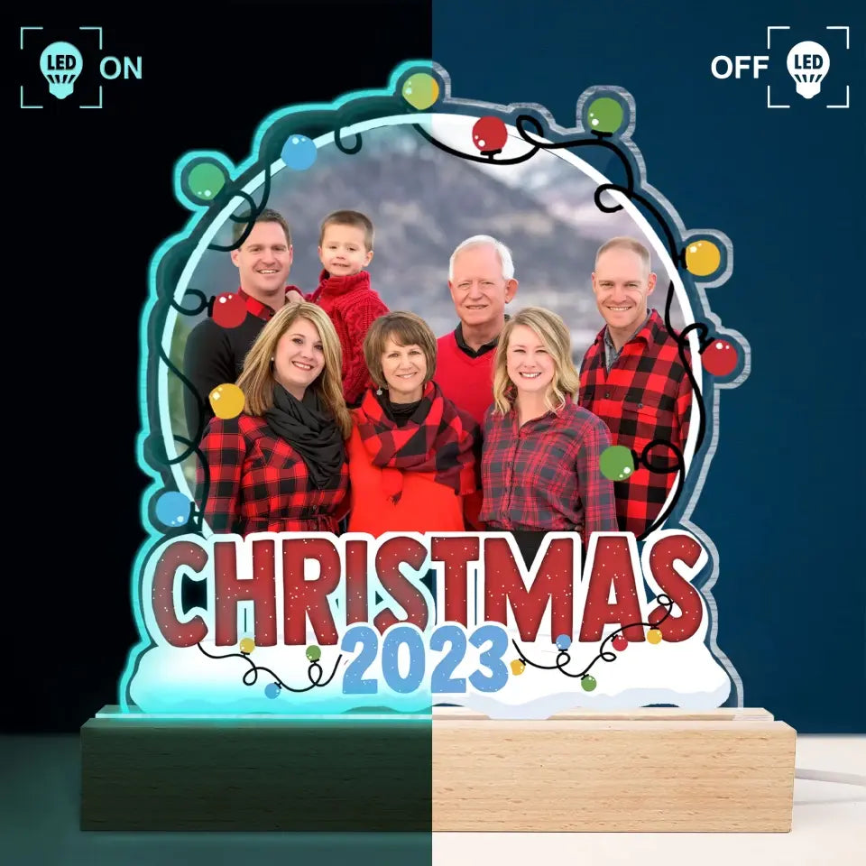 Christmas 2023 - Personalized Custom 3D LED Light - Christmas Gift For Family, Family Members