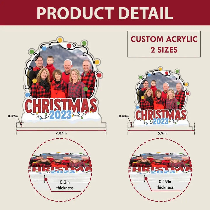 Christmas 2023 - Personalized Custom 3D LED Light - Christmas Gift For Family, Family Members