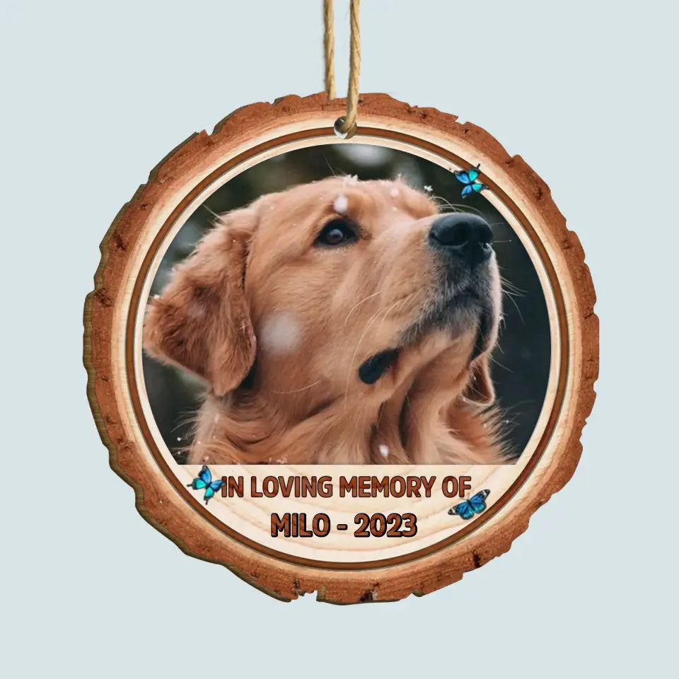 In Loving Memory Of Custom Photo - Personalized Custom Wood Ornament - Christmas, Memorial Gift For Pet Mom, Pet Dad, Pet Lover, Pet Owner