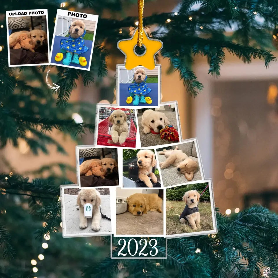 2023 Christmas Tree Custom Photos - Personalized Custom Mica Ornament