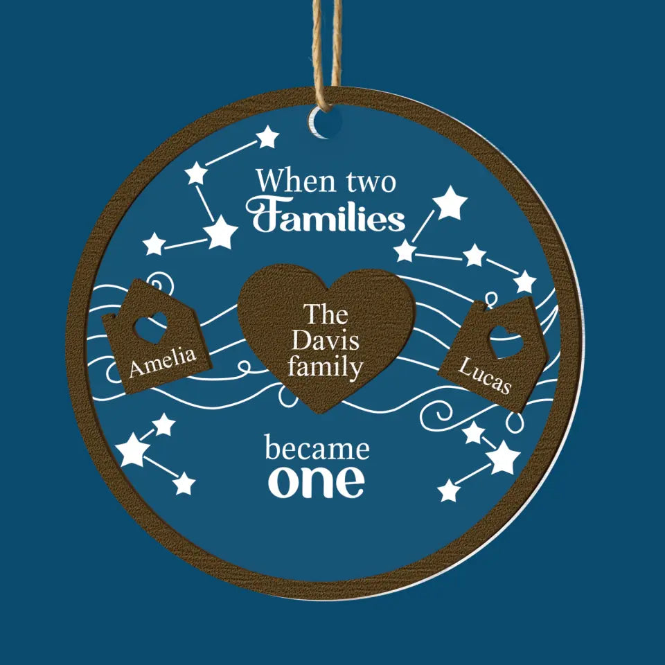 When Two Hearts Became One - Personalized Custom 2-Layer Mix Ornament - Christmas Gift For Couple, Wife, Husband, Family Members