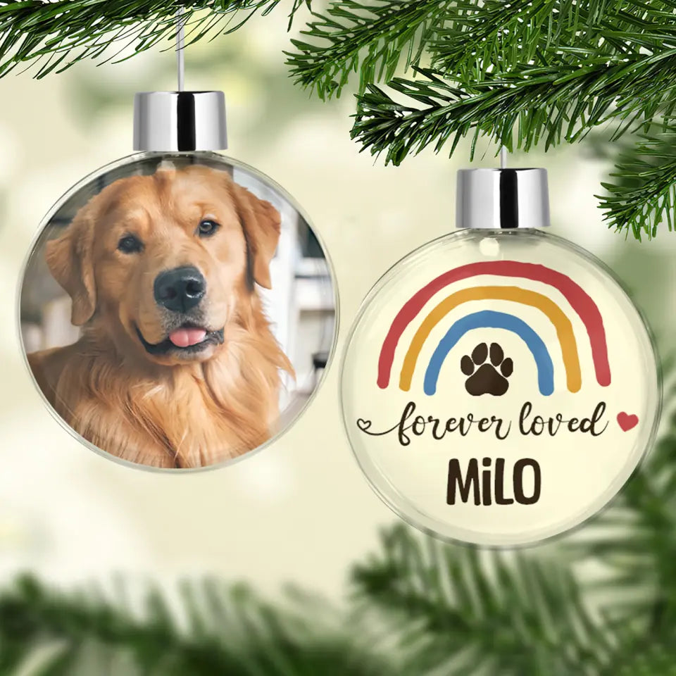 Memorial Ornament For Pet Lover - Personalized Custom Photo Ball Ornament