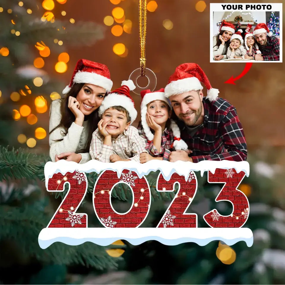 Personalized Custom Photo Mica Ornament - Christmas Gift For Family Member, Mom, Dad - Merry Christmas 2023 AGCHD014
