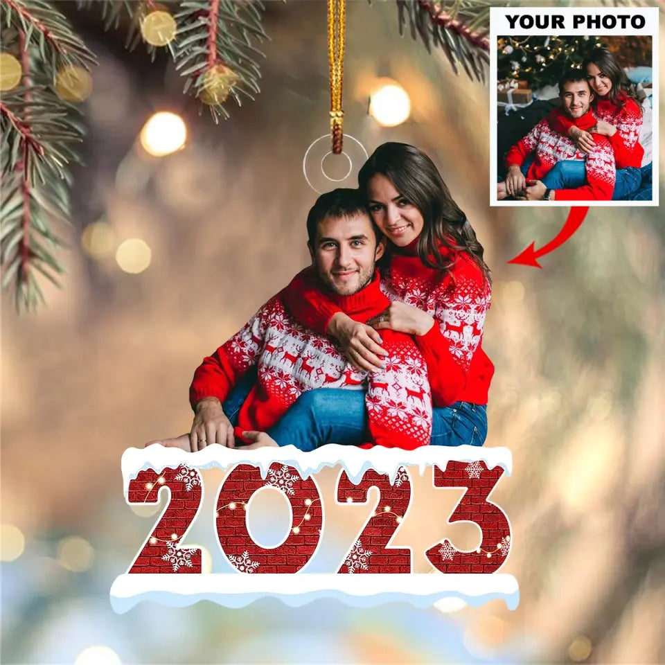 Personalized Custom Photo Mica Ornament - Christmas Gift For Family Member, Mom, Dad - Merry Christmas 2023 AGCHD014