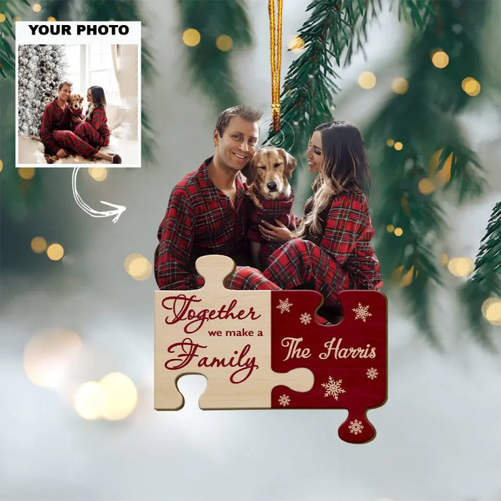 Together We Made A Family - Personalized Custom Photo Mica Ornament - Christmas Gift For Family, Family Members AGCHD027