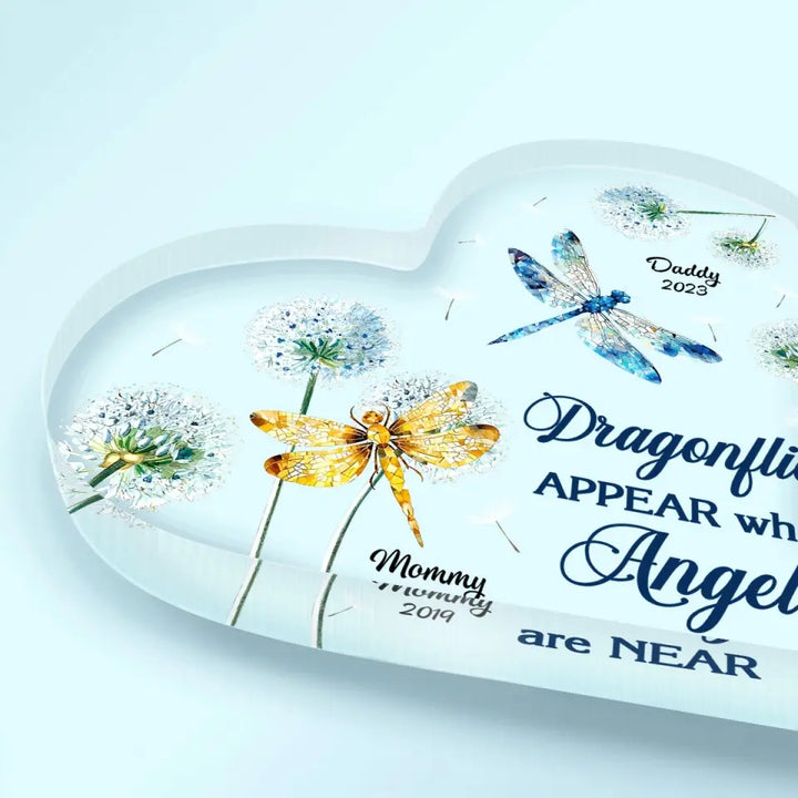 Dragonflies Appear When Angles Are Near - Personalized Custom Acrylic Plaque - Christmas, Memorial Gift For Family Members