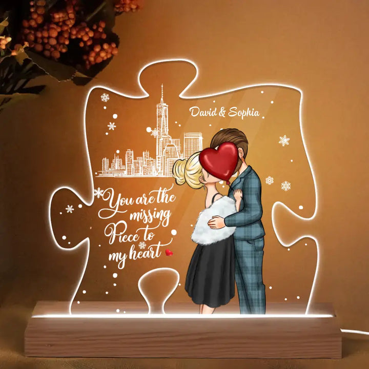 You Are The Missing Piece - Personalized Custom 3D Led Light - Christmas Gift For Couple, Husband, Wife, Family Members