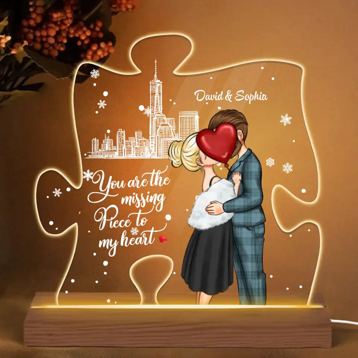 You Are The Missing Piece - Personalized Custom 3D Led Light - Christmas Gift For Couple, Husband, Wife, Family Members